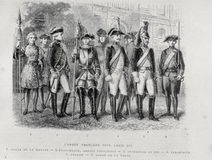 Uniformes del ejército francés de Luis XVI de French School